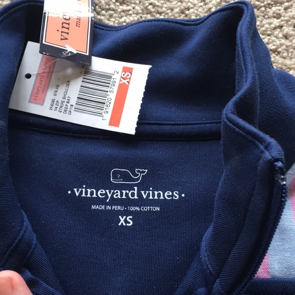 NWT Vineyard Vines XS Navy Blue 1/4 ZIP - Picture 3 of 4